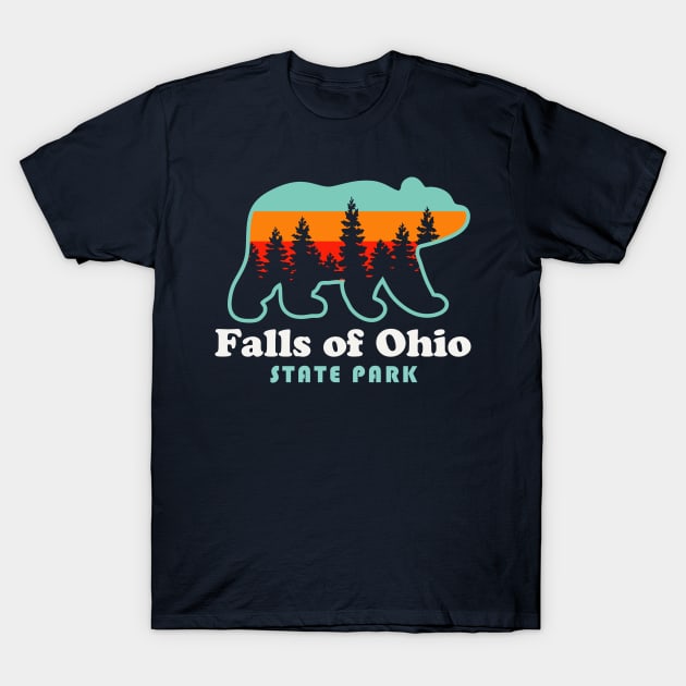 Falls of Ohio State Park Bear Clarksville Indiana T-Shirt by PodDesignShop